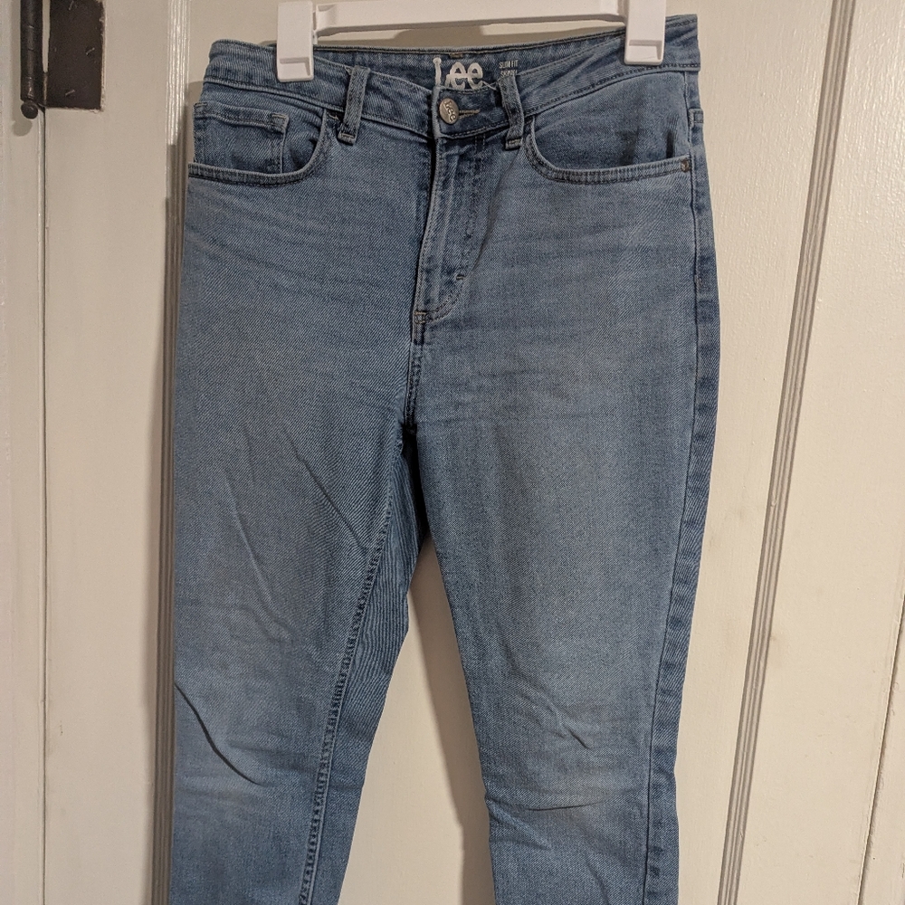 Lee light blue high rise skinny jeans